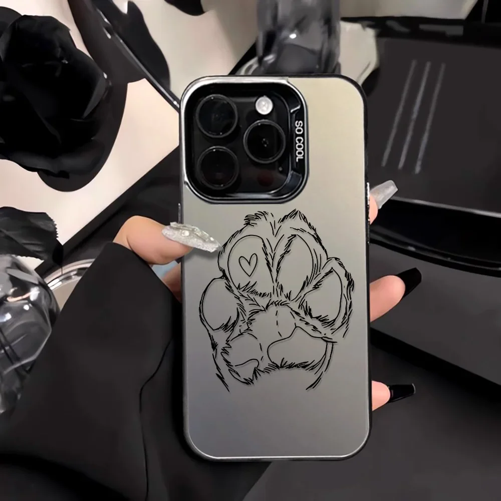 

Cute Dog Paw phone case for iPhone 16 15 14 13 12 11 Pro/ Max/Plus shock-proof rear cover anti-fingerprint