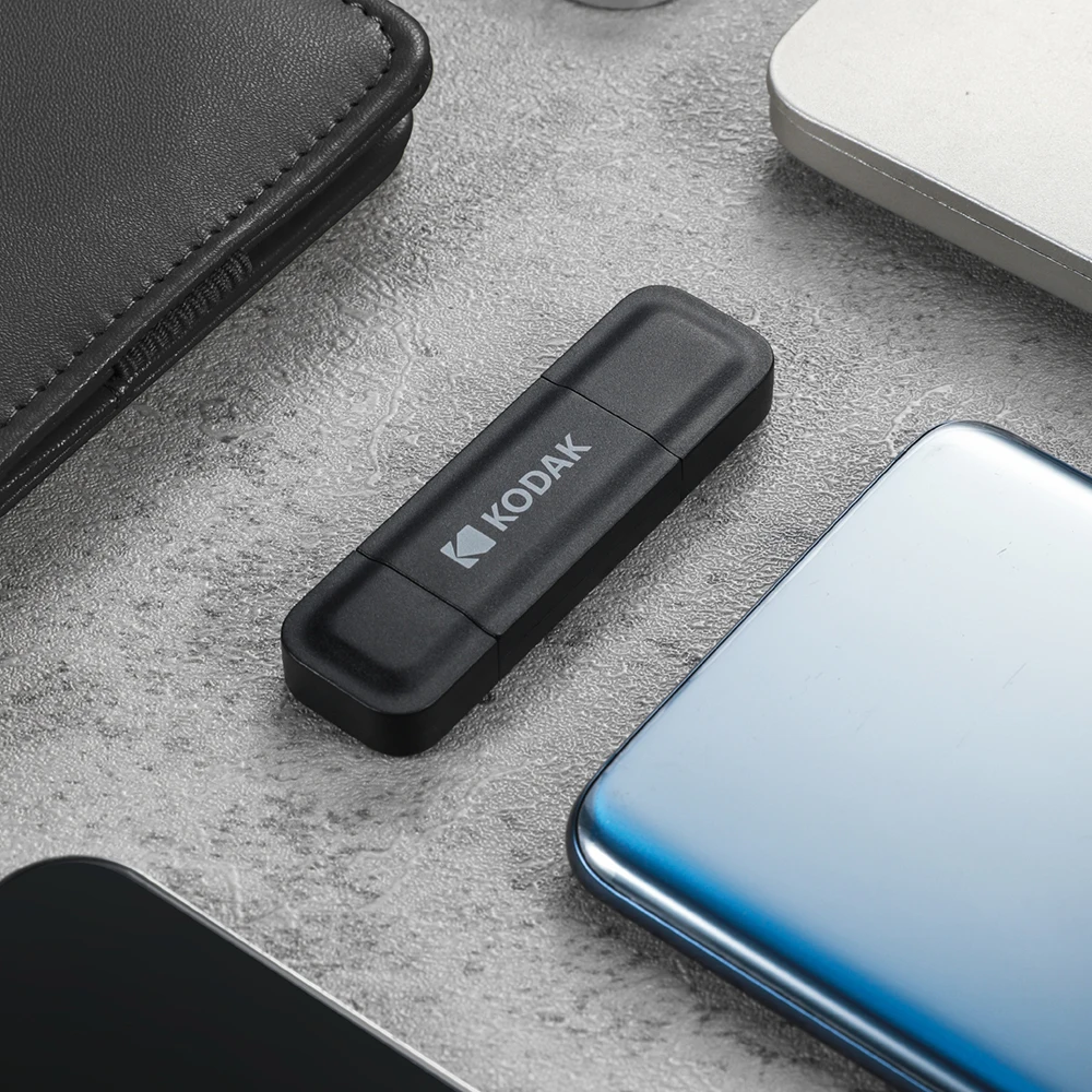 محرك أقراص فلاش KODAK Type-C USB3.2 32 جيجابايت 64 جيجابايت 128 جيجابايت 256 جيجابايت قرص بندريف عالي السرعة OTG ثنائي الغرض لأجهزة الكمبيوتر المحمول المكتبية المحمولة