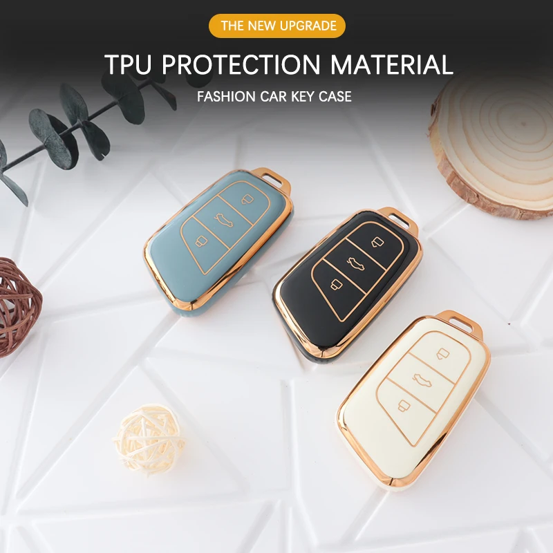 New TPU Car Remote Key Case Cover Protection Shell for Chery Tiggo 8 7 5X ANT EQ1 2019 Smart 3 Buttons Car Keychain Accessories