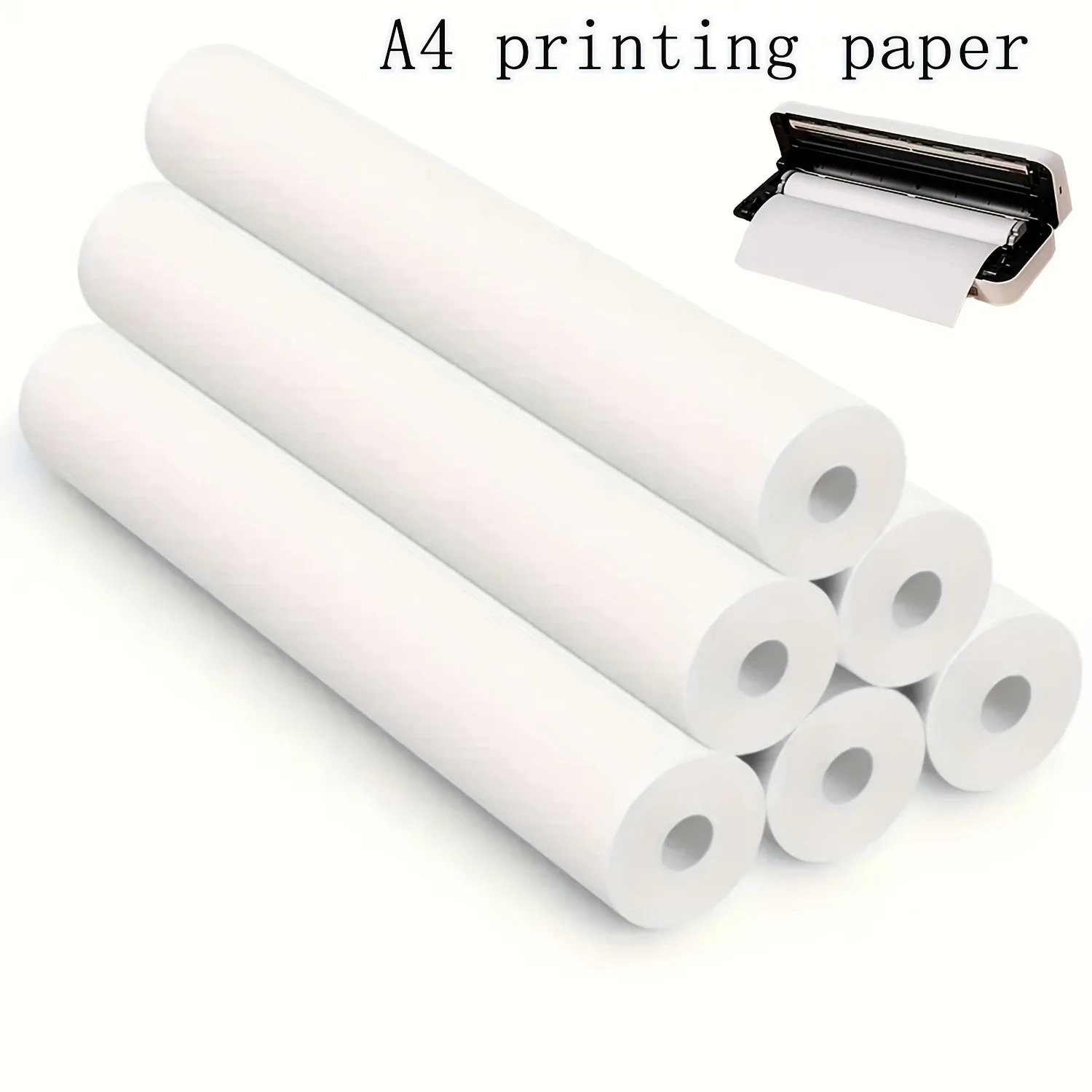 4/8 Rolls A4 Quick-Dry Thermal Paper, 210x297mm Cylindrical Roll, for Portable A4 Printers & Fax, Office Home Use