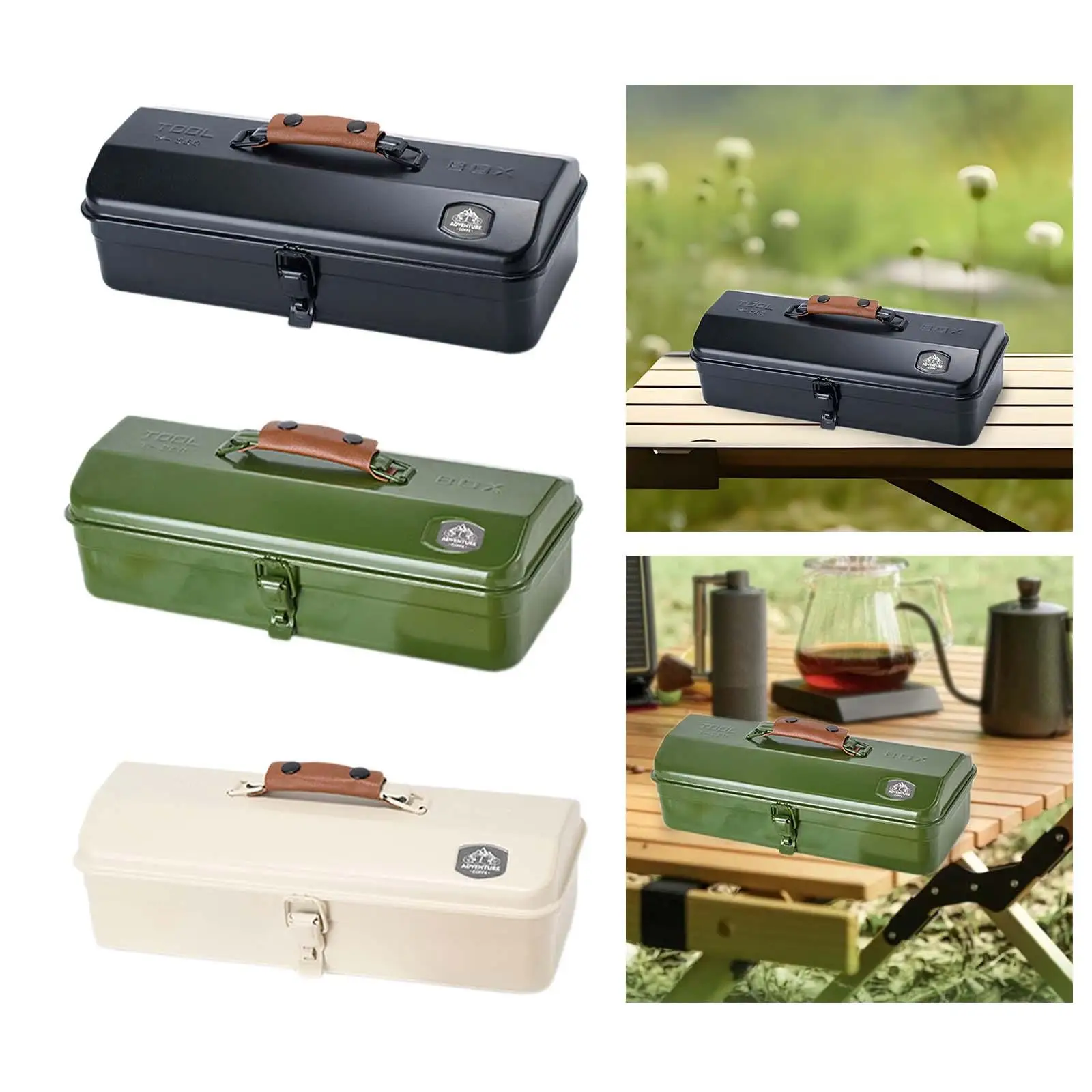 Outdoor Tool Box with Clutch Multifunctional Tool Box Non Slip Handle Household