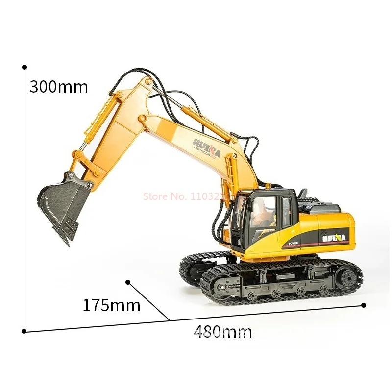 Huina 650รถขุดจำลองขนาดใหญ่สำหรับเด็ก, โมเดลรถวิศวกรรมของเล่นถังอัลลอยด์ใหม่