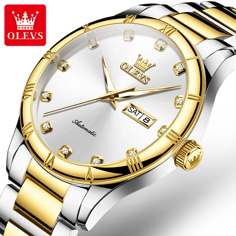 

OLEVS 7030 Men Watch High Quality Luxury Automatic Mechanical Men's Watches Waterproof Stainless Steel Casual Wrist Watch Men