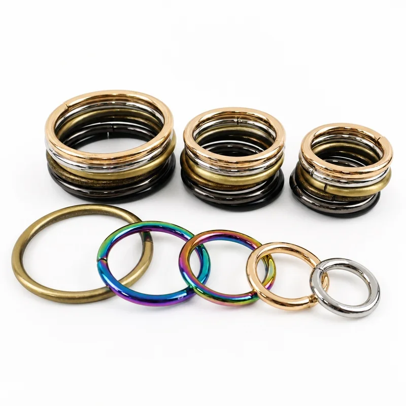 20Pcs 20/25/32/38mm Metal O Ring Buckles for Bag Straps Backpack Loops Clasp Keychain Connector Leather Hardware Accessories