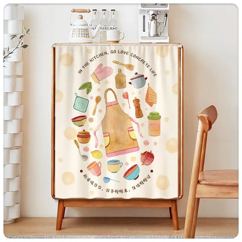 VIKAMA Kitchen Apron Utensils Door Curtain Cream Cooking Tool Watercolor Cabinet Cover Decor Home Lovely Gift Soft Durable Cozy