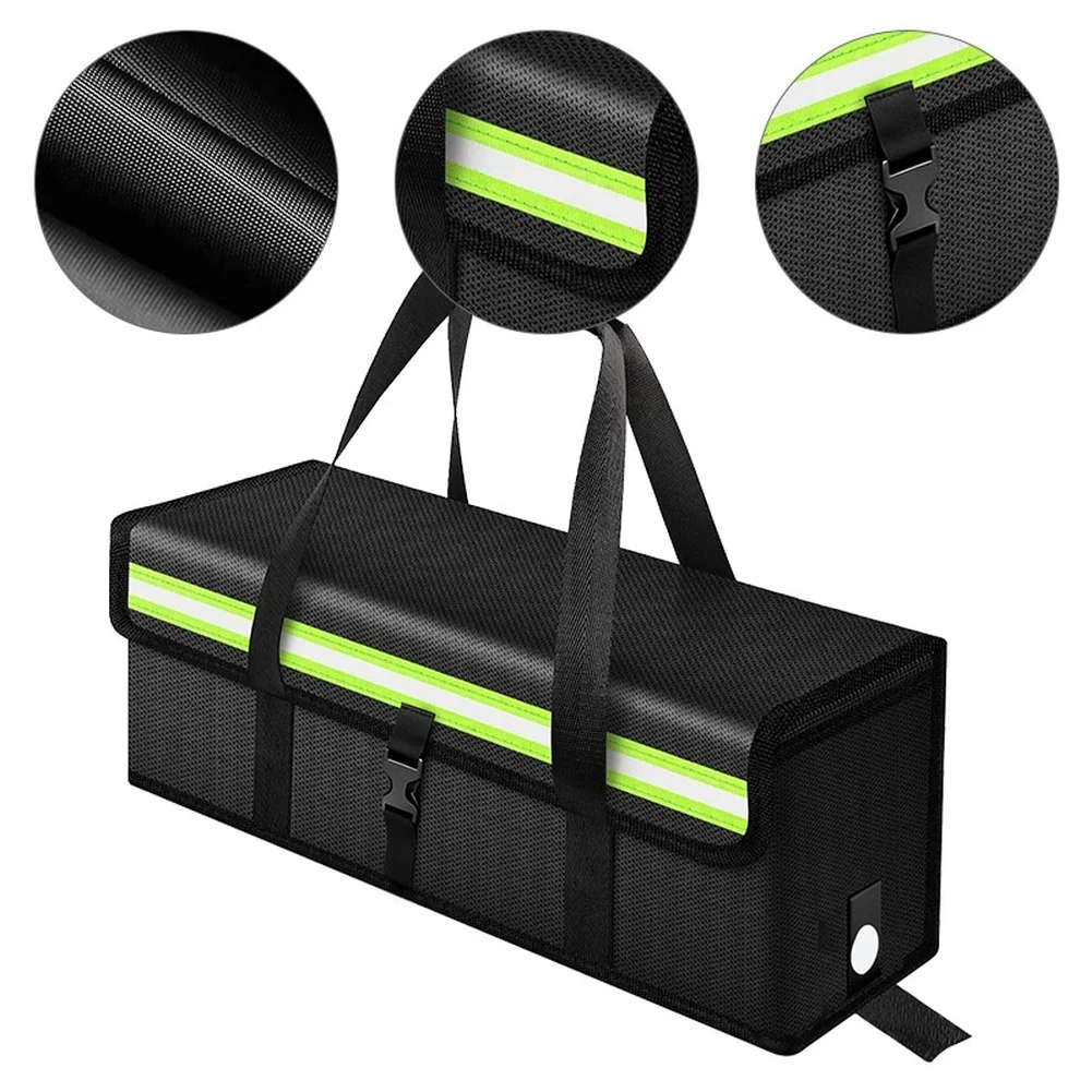 Heat Insulated E Bike Battery Storage Bag Waterproof Oxford Cloth Shock Resistant Safe Pouch For Electric Bicycle Charging
