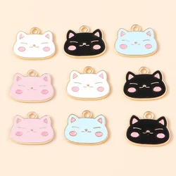 10pcs Cute Animals Cat Charms for DIY Jewelry Kawaii Cats Pendant of Necklace Keychain Earrings Making Accessories Wholesale