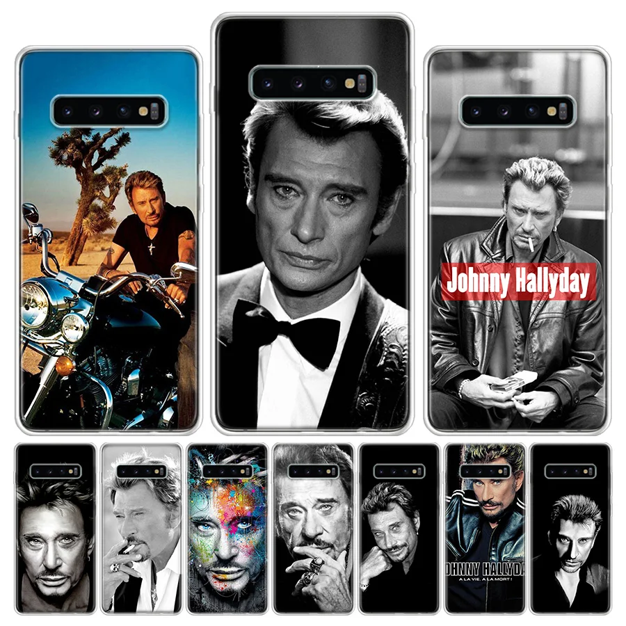 Johnny Hallyday Music Black Phone Case For Galaxy Note 20 Ultra 10 9 8 A05S A55 A35 A25 A15 A9 A8 A7 A6 J8 J6 J4 Plus Cover T