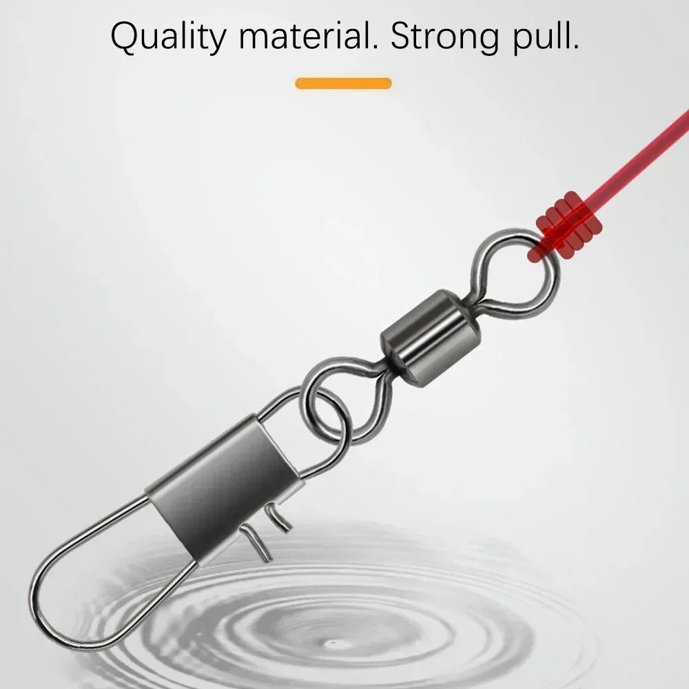 DNDYUJU 50-200 Stück Wirbel Angeln Stecker Pin Lager Rollwirbel Snap Fastlock Clips Angelhaken Angelgerät Zubehör – Detail 7
