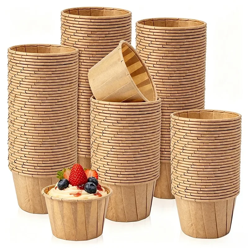 50/100PCS Grease‑proof Cupcake Paper Liners, Disposable Baking Cup Wrappers Molds for Home Birthday Party Cake Baking Supplies
