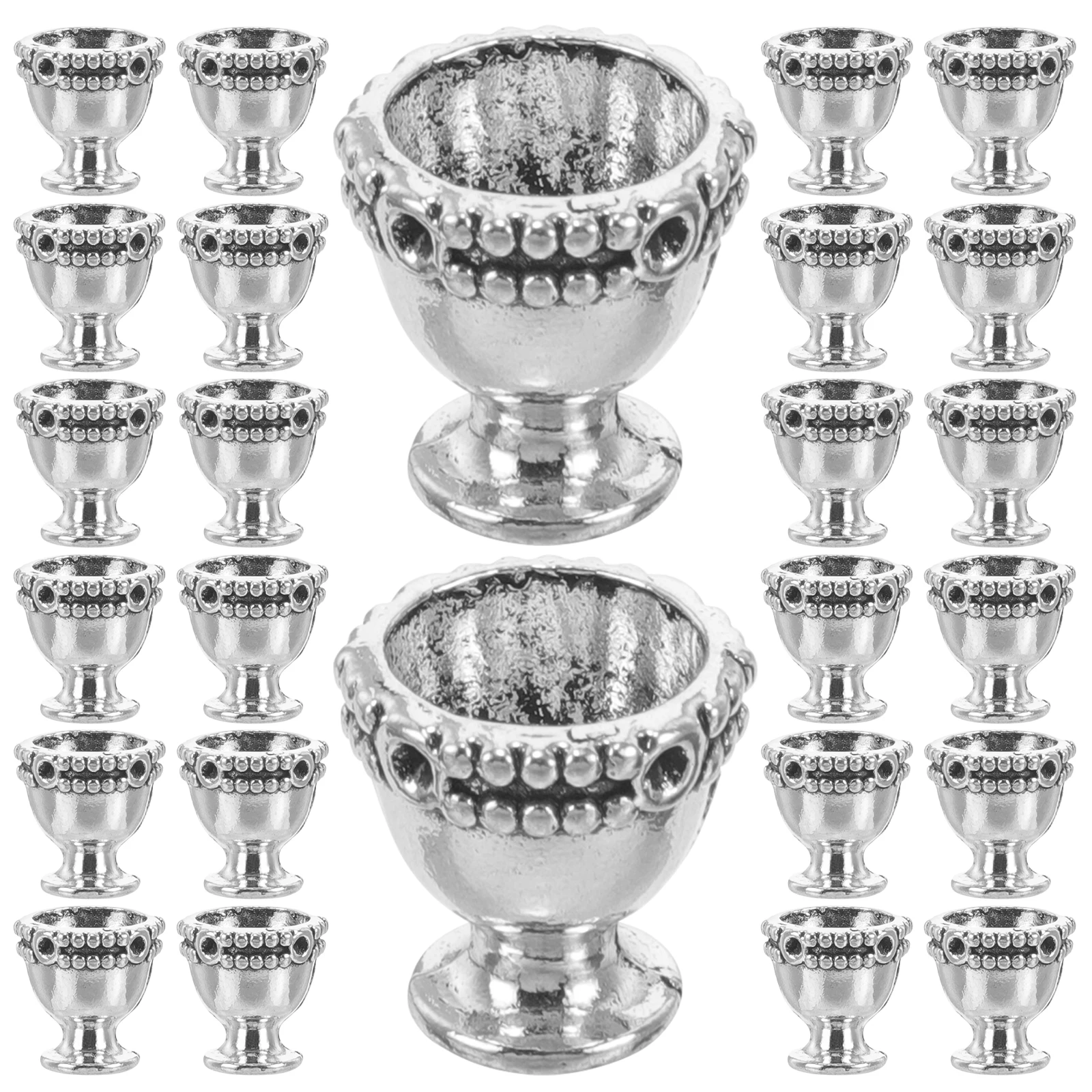 

50 Pcs Retro Glass Pendant Cup Cute Charms for Jewelry Making Decorate Bulk Aesthetic Alloy