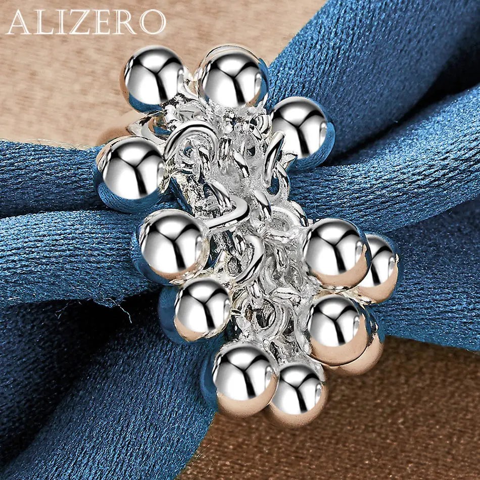 ALIZERO 925 Sterling Silver Rings Grape Beads Ring For Women Engagement Rings Eternity Ring Fashion Jewelry Gifts