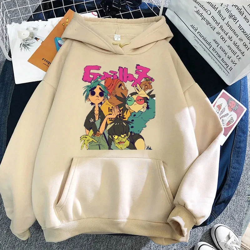 Women Sweatshirts Unisex Coats Anime Sweats Punk Clothes Gorillaz Print Hoodie For Men Women Fashion Hoodies Hip Hop Rap Hoodies