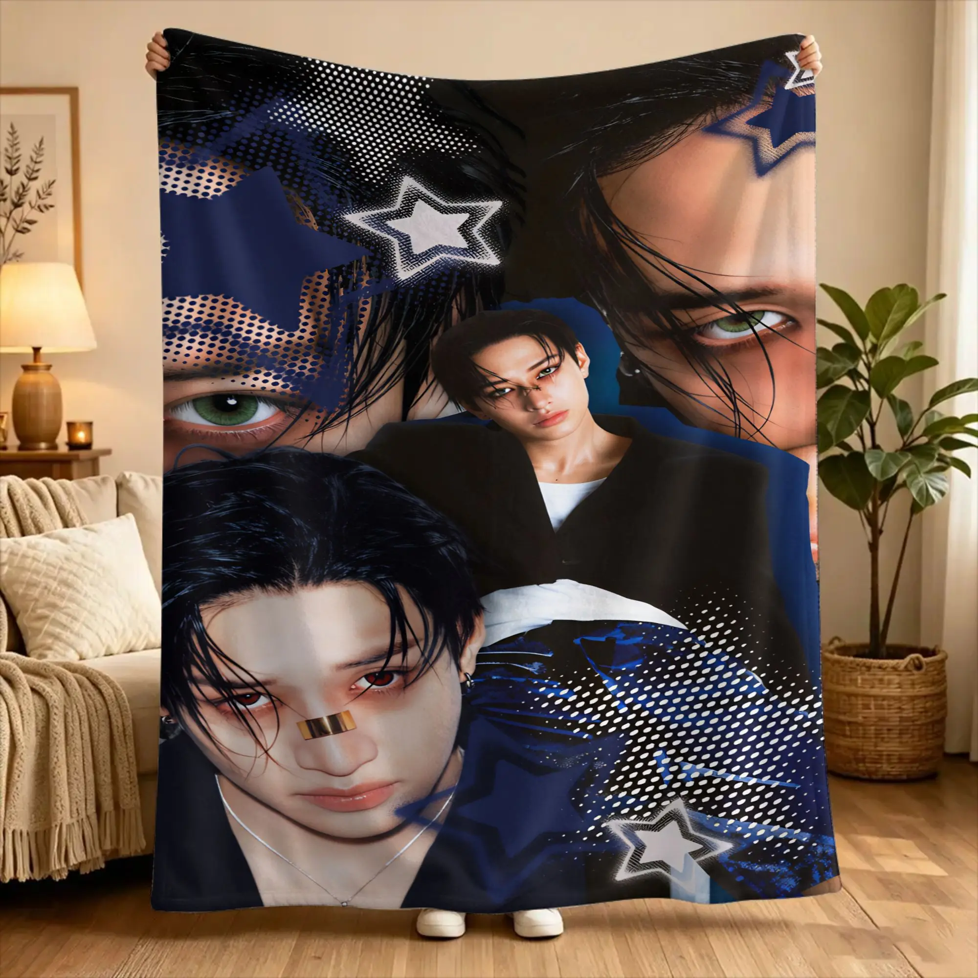 KPOP S-Strays Soft Warm Blanket For kids  Travel Plush Throw Blanket Graphic Couch Bed Flannel Bedspread Sofa Bed Cover