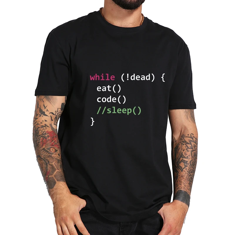 Computer Science Python Programmer Eats Code Sleep T Shirt Tee Tops High Quality Cloth T-shirt 100% Cotton