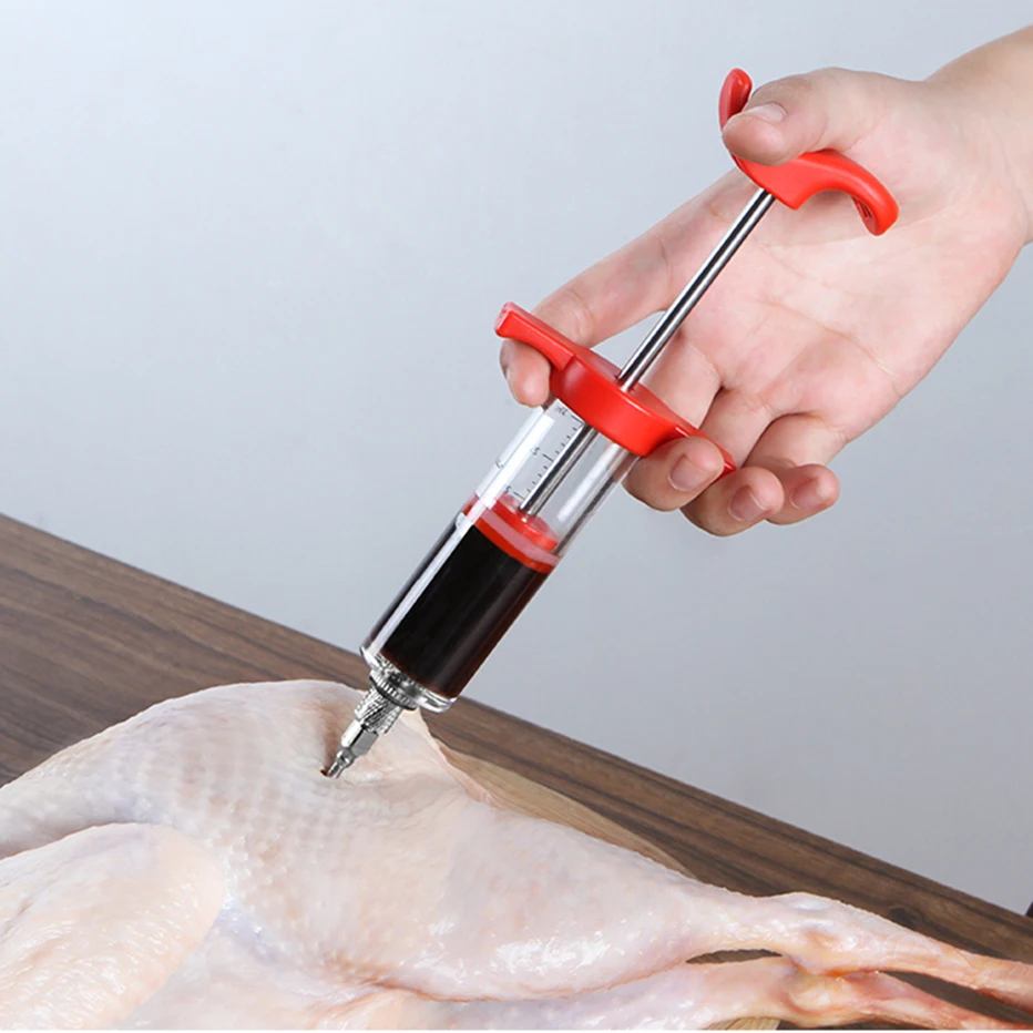 شواء اللحوم حقنة تتبيلة حاقن تركيا نكهة الدجاج حقنة المطبخ الطبخ Syinge الملحقات