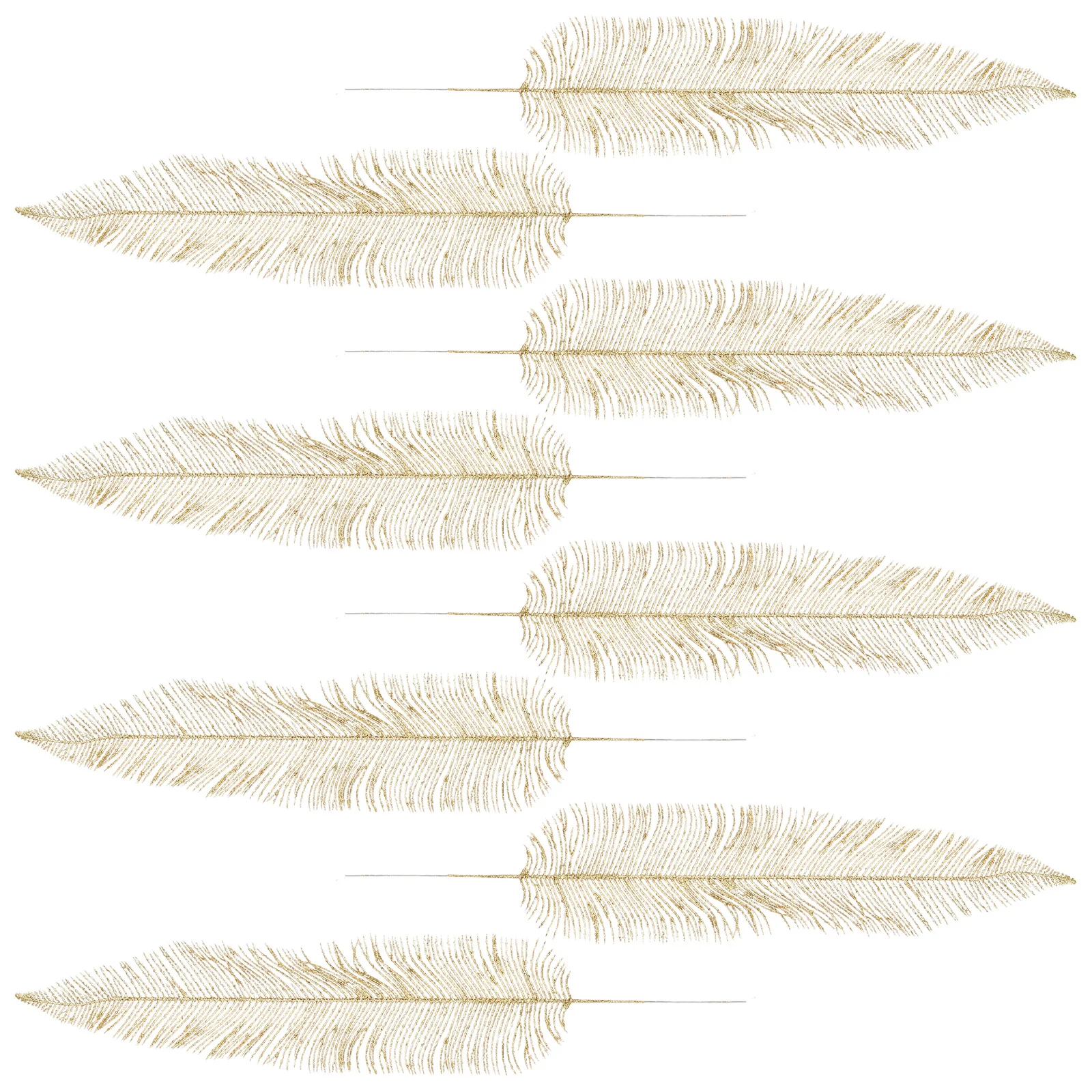 

8Pcs Artificial Leaves Golden Glitter Leaves Christmas Tree Picks Wedding Glitter Decorations Photography Background