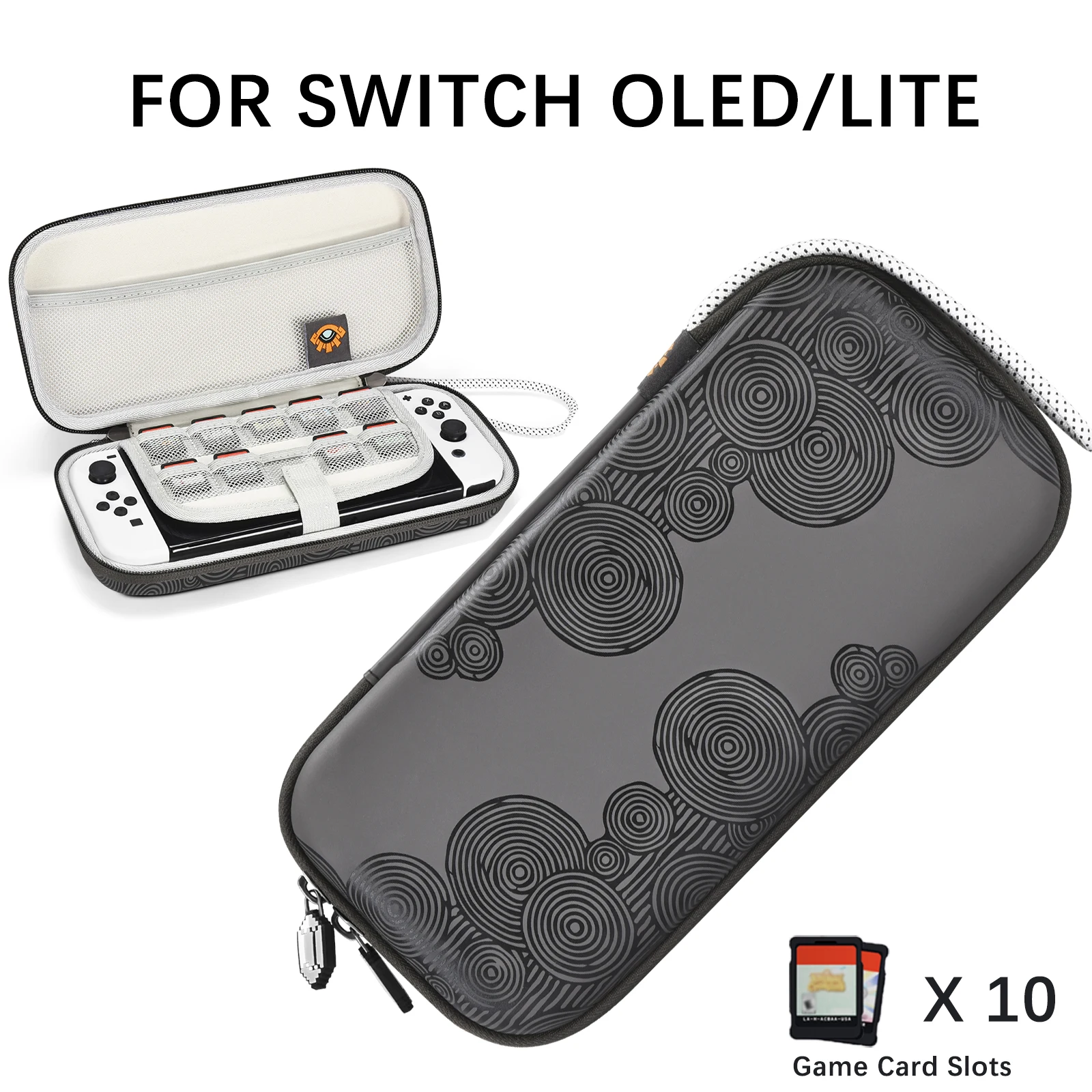 

FUNLAB Simple style Switch Case Compatible For Nintendo Switch/OLED Carrying Case with 10-Game-Card Slots & Accessories Storage