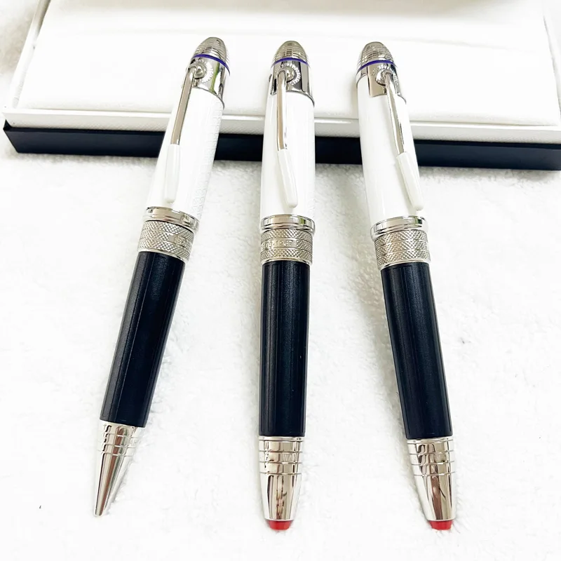 

Limited Edition MB Great Feature Jimi Hen·drix Rollerball Fountain Pen Black Barrel White Cap Fine Engraving Platinum Clip