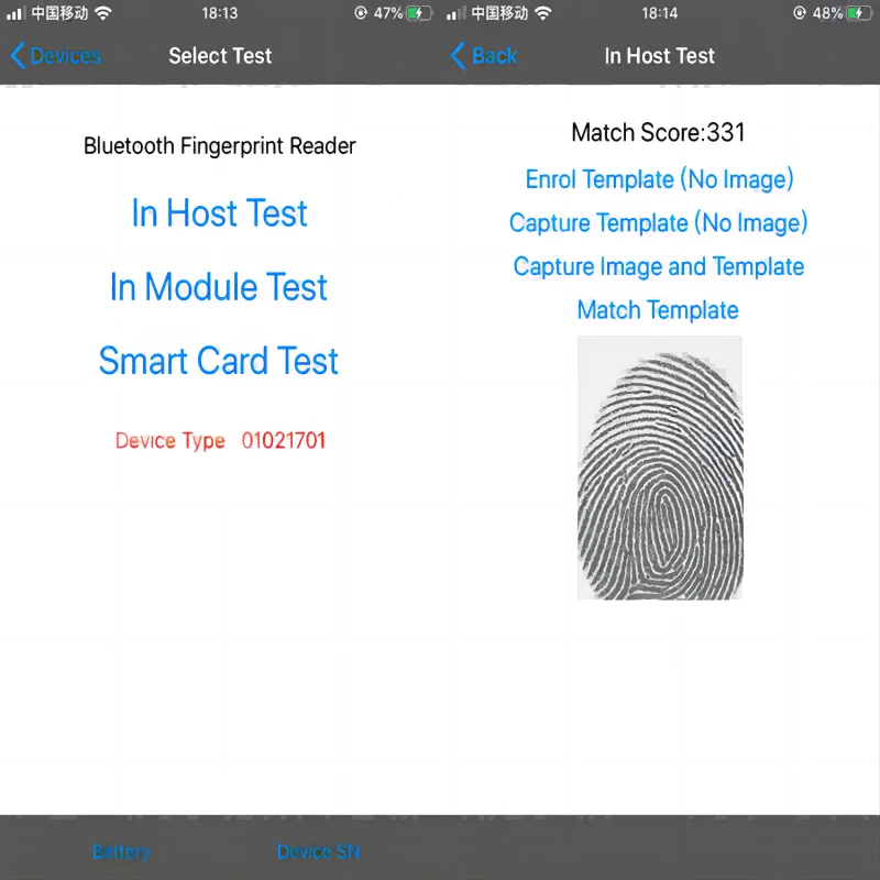 Cheapest Free SDK Wireless Bluetooths Optical Sensor Live Finger Detection Fingerprint Scanner
