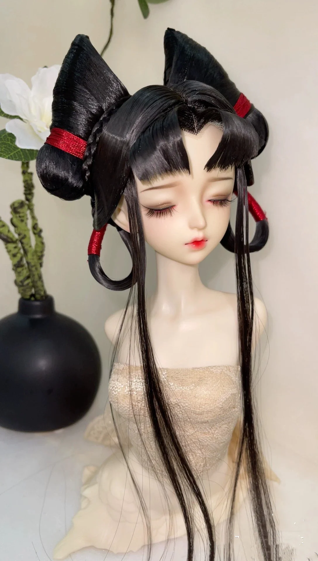 1/4 1/3 Oude Kostuum Bjd Pruik Hanfu Antiek Lang Haar Retro Pruiken Voor Bjd/Sd Msd Sd13 Groot Meisje Ssdf Pop Accessoires C2269