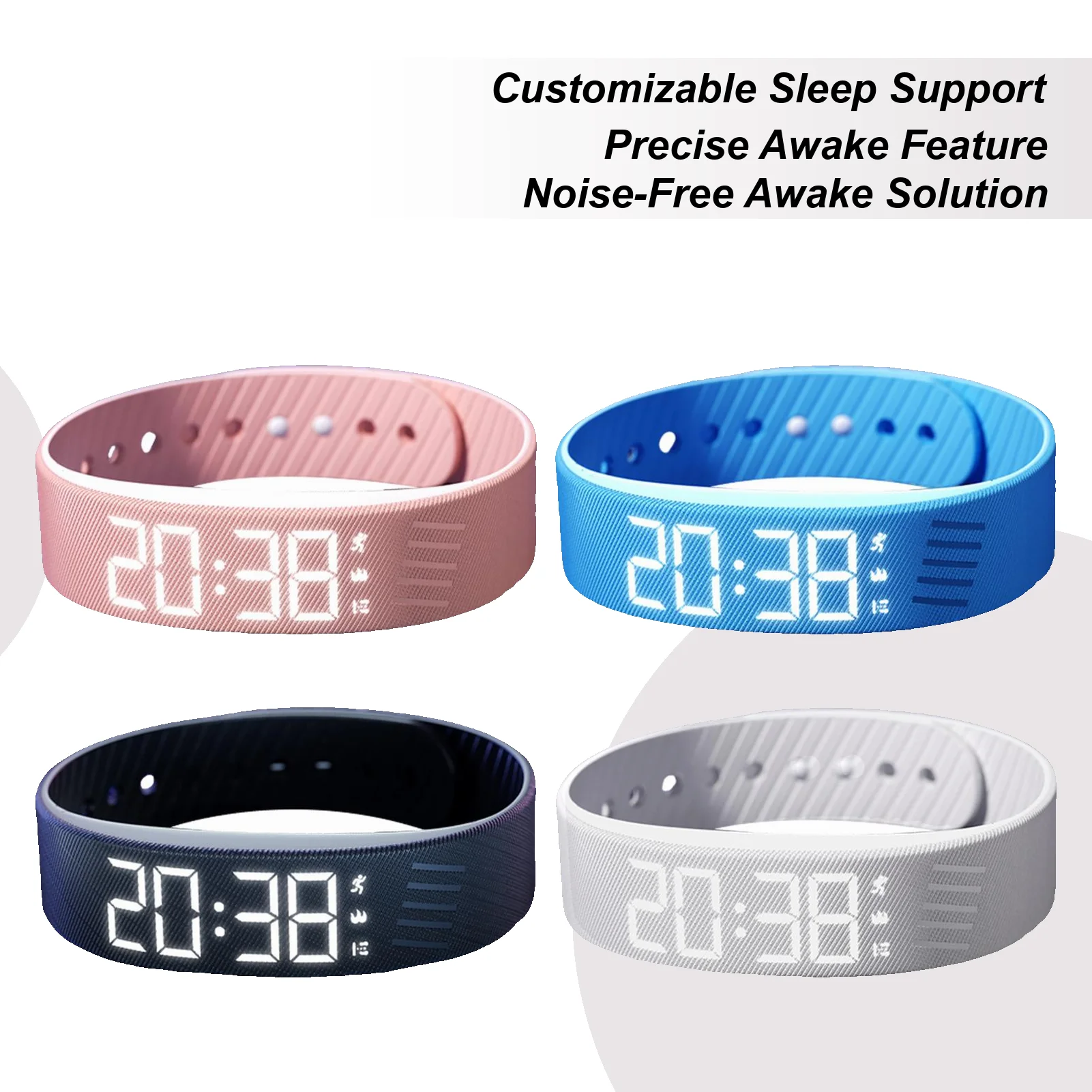 Alarm Watch Alarm Bracelet Digital Watch With Alarm Vibrating Alarm Clock Digital Watch Silent Vibration WakeUp Wristband