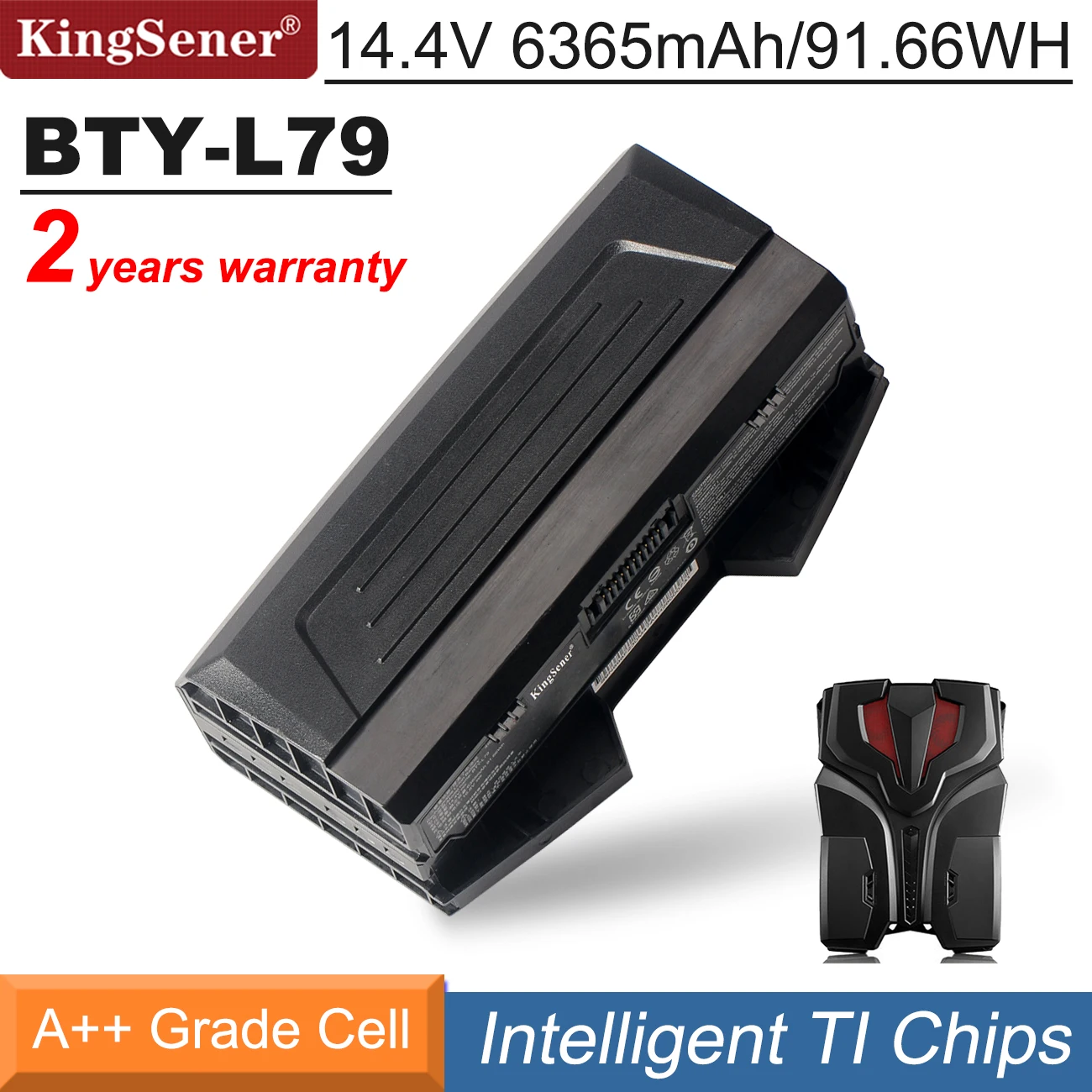 

KingSener New BTY-L79 Laptop Battery for MSI HTCVIVE VR One 7RE-231CN 14.4V 6365mAh 91.66Wh