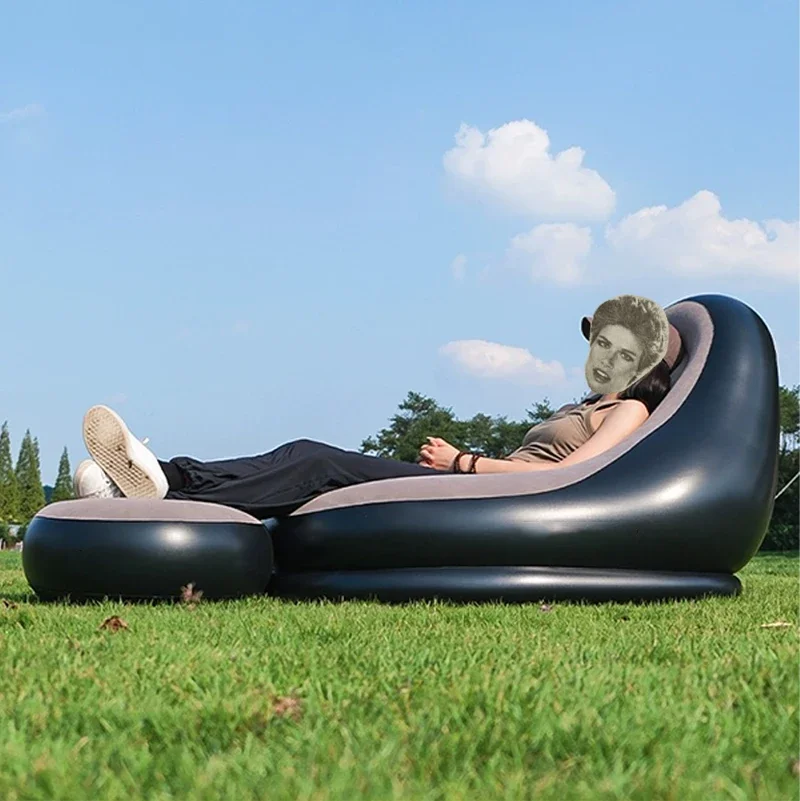 

Надувной диван, флокирующийся воздушный диван, надувной диван-кресло с насосом для кемпинга на открытом воздухе