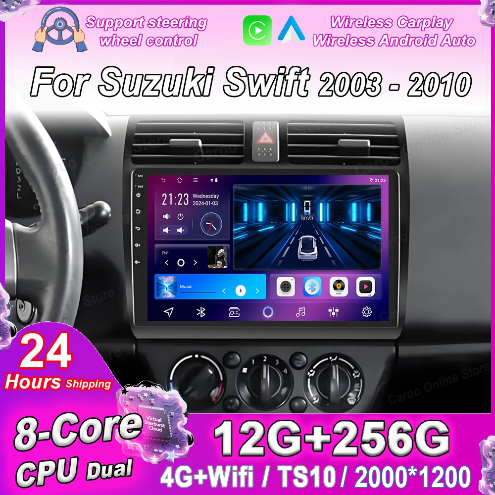 Android 15 Car Radio for Suzuki Swift 2003 2004 2005 2006 2007 2008 2009 2010 Multimedia Player Carplay Stereo GPS DVD Head Unit