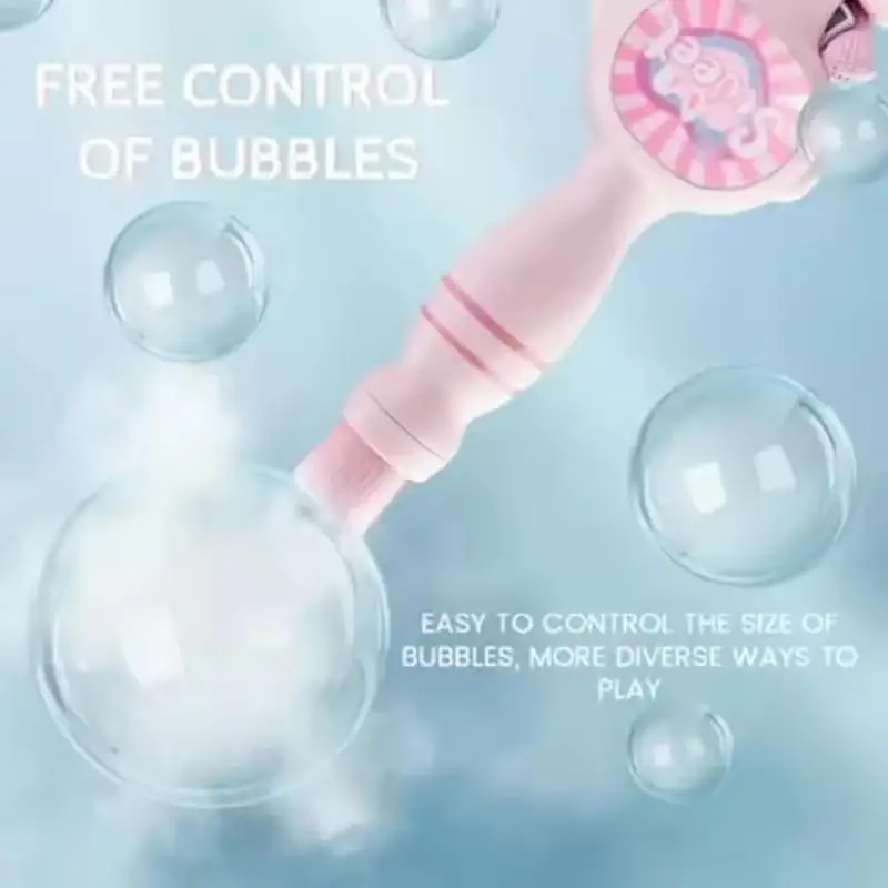 1Set Elastic Smog Bubble Machine With Portable Bubble Blower For Birthday Present For Outdoor Fun Includes Bubble Water Bottles view 3
