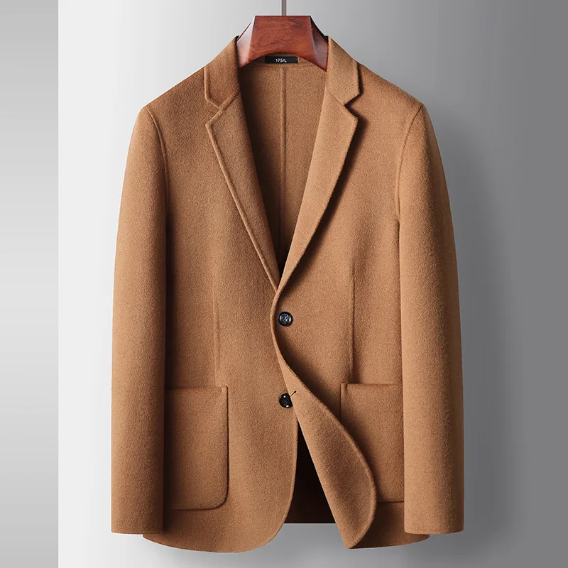 

2024 Men's, autumn and winter solid color, double-sided woolen business, thick casual blazer