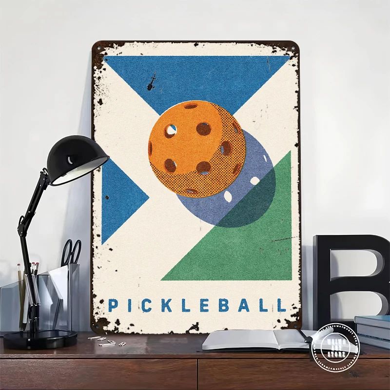 Pickleball 3 Lightly 3D Poster Customized Vintage Metal Signs Wall Art Retro Tin Plaque for Modern Home Decoration Gaming House