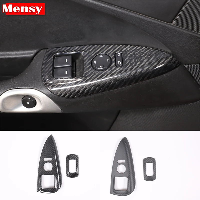 

Real carbon fiber For Chevrolet Corvette C6 2005-2013 Car Glass Lift Switch Button Frame Sticker Car Interior Accessories