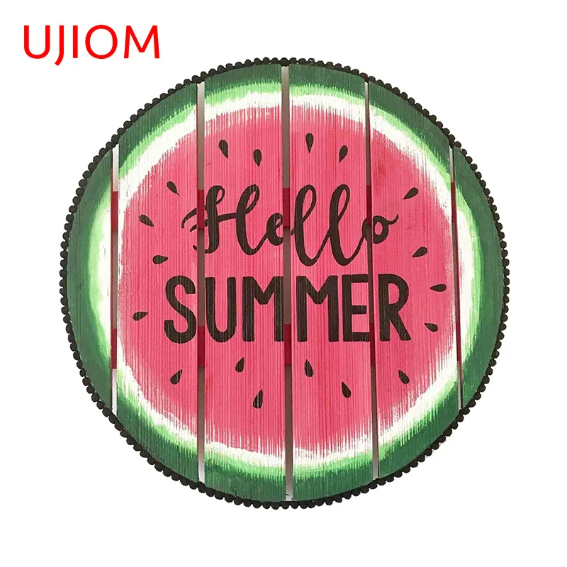 Ujiom 13Cm X 12.9Cm Zomer Thema Muurstickers Creatieve Aantrekkelijke Watermeloen Logo Emblemen Grappige Slaapkamer Kasten Decoratie