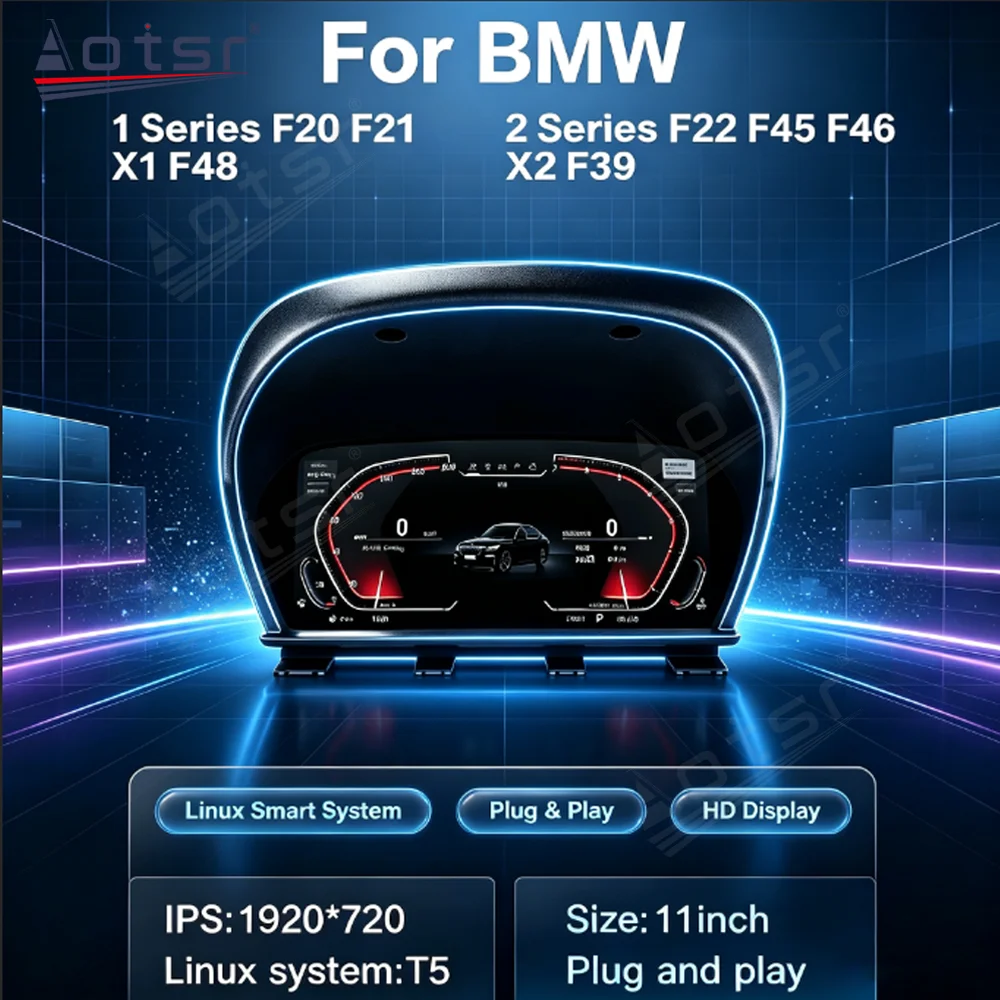 For BMW 1 Series F20 F21 2 Series F22 F45 F46 X1 F48 X2 F39 Digital Instrument Cluster LCD Dashboard Virtual Cockpit Retrofit