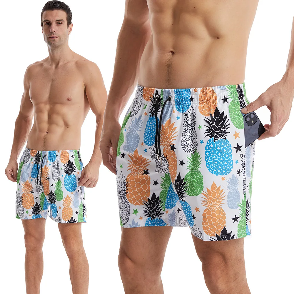 

2025 New Men's Beach Pants Fruit 3D Printed Swimsuit Sports Pants Swimming Summer Beach Vacation Tropical Beach Shorts
