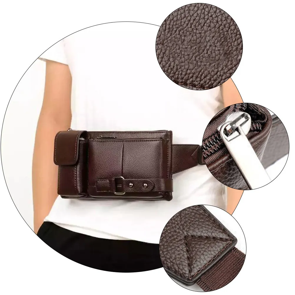 Outdoor Sports Running Waist Bag Multi-Functional Waterproof PU Phone Storage Chest Pack for Riding Gym Workout Trail Running