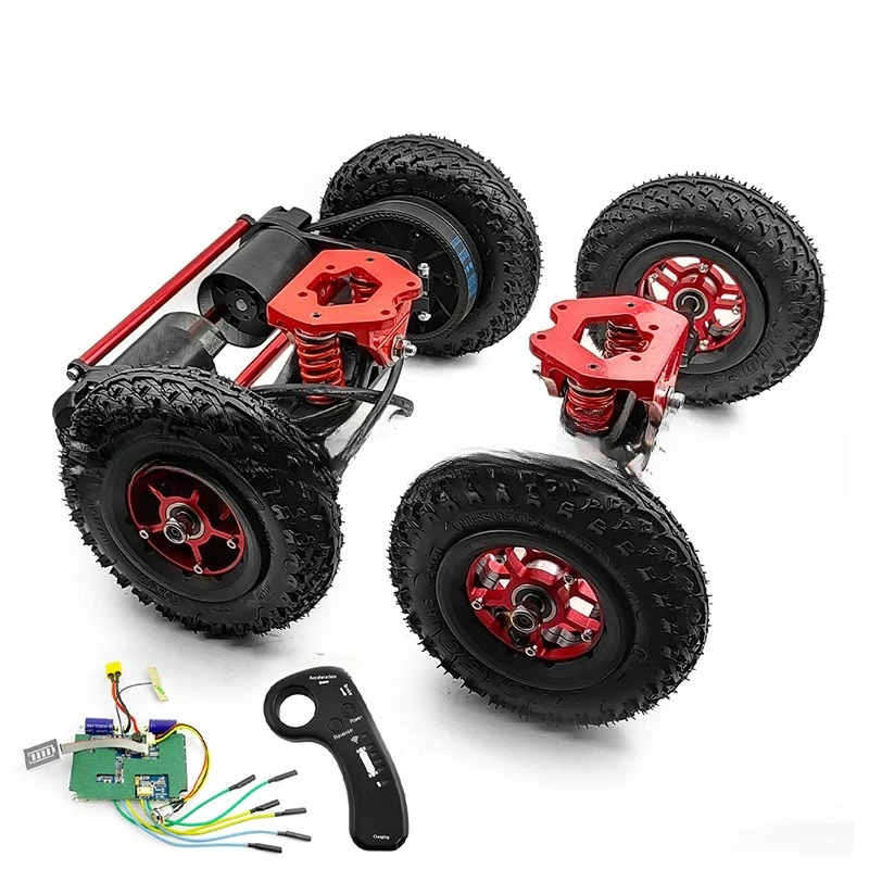 

Red Personality 4WD Electric Skateboard Belt Drive Frame Longboard Mountain Board 11 Inch Bracket