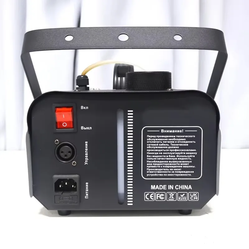 900W 6LEDS Fog Machine Wired and Wireless Remote Control Portable Stage Smoke Machine for Christmas Halloween Party Wedding