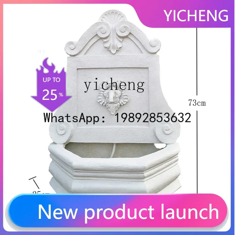 

X7 garden solar fountain outdoor courtyard European wall hanging water simple white decorative faucet ornament