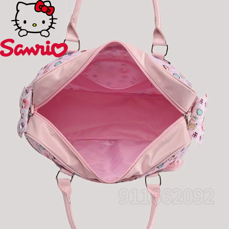  Hello Kitty New Portable Travel Handbag Large Capacity Fashion Women's Portable Travel Handbag Cartoon Storage Travel Bag
