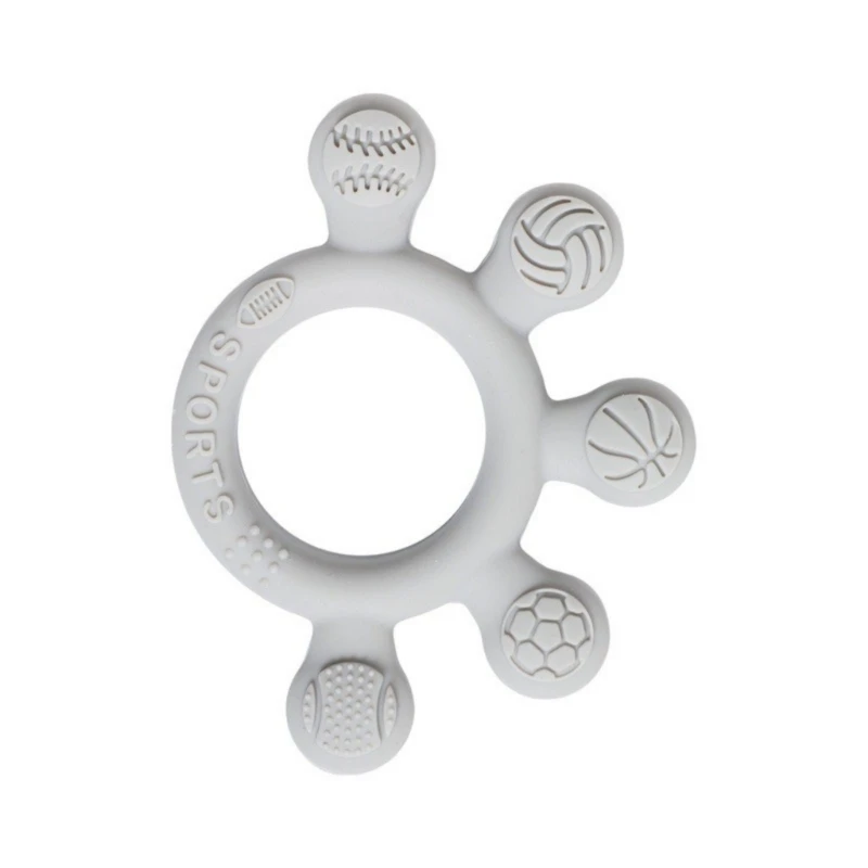 لعبة خشخشة عضاضة للأطفال لمنع مص الأصابع والتنمية الحسية للأطفال الرضع قابلة للمضغ لعبة لتخفيف آلام التسنين 15UB #4