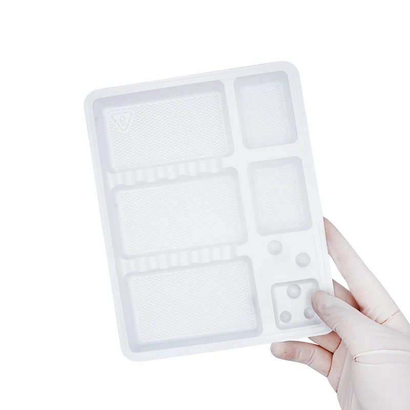Plateau d\'instruments dentaires jetables, 5 pièces, en plastique, outils chirurgicaux de dentisterie, support de plateau lavable, outil de