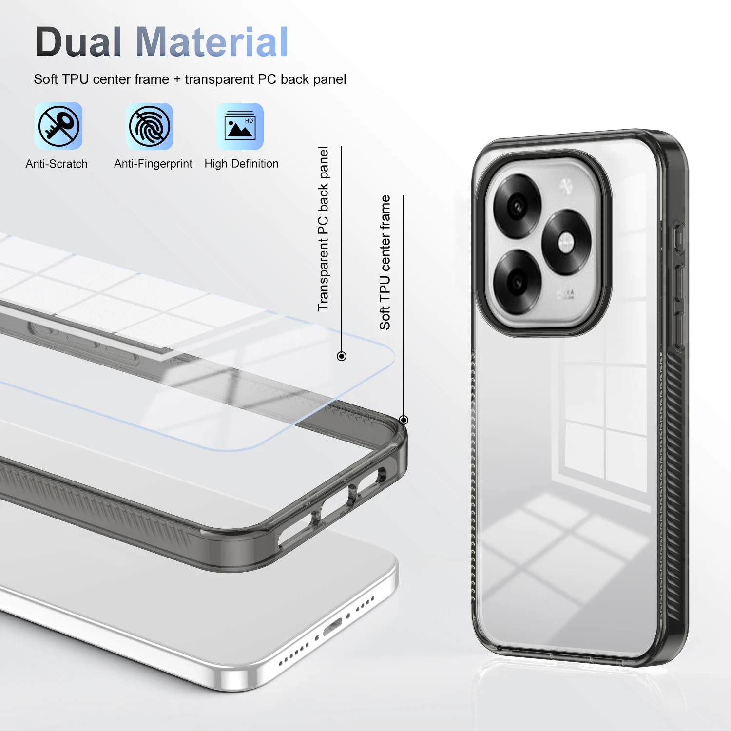 

Clear Case for itel S23 S23+ Plus Luxury Silicone Protection Hard Transparent Phone Cover itelS23+Plus S681LN S665L Coque L1