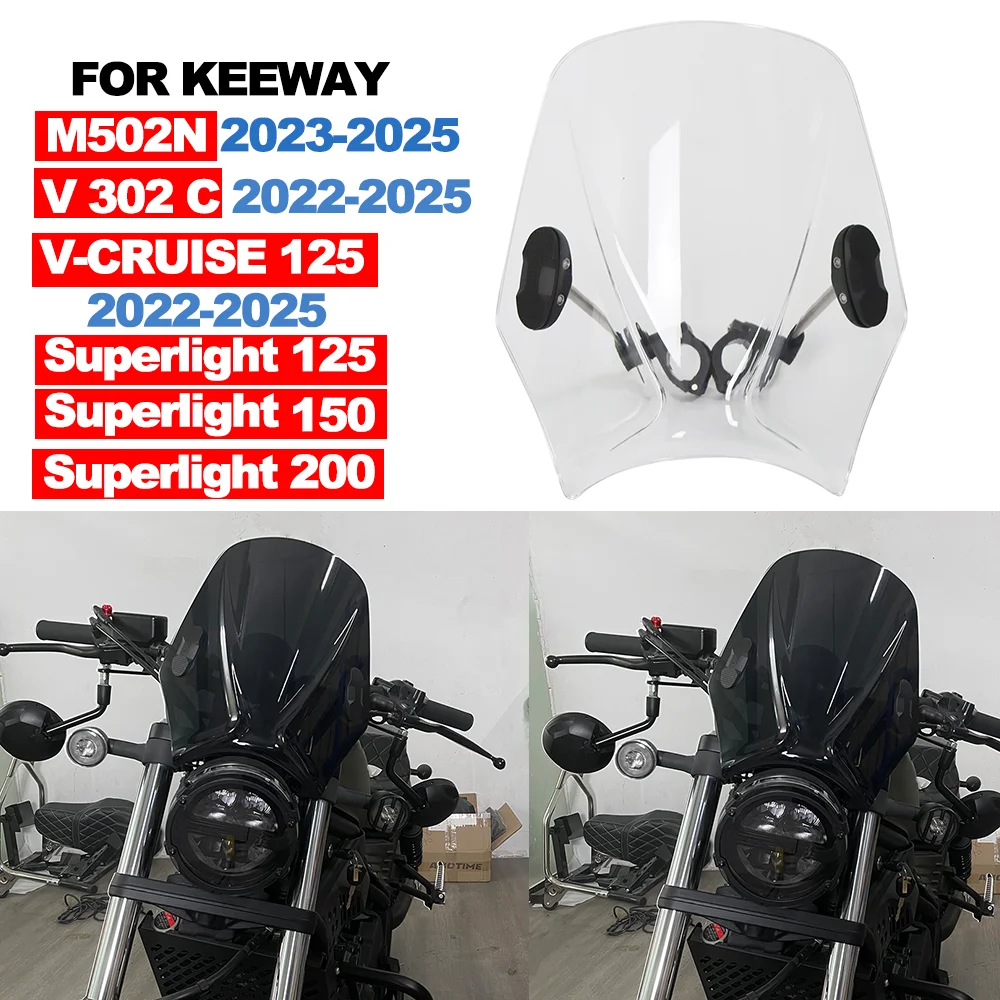 Para KEEWAY M502N/V 302 C/V-CRUISE 125 Kit Deflector de viento para parabrisas delantero de motocicleta Universal para Keeway Superlight 125/150/200