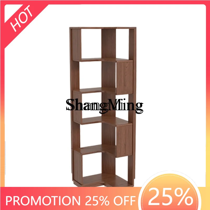 FGgood-looking  Bedroom Corner Bedside Table Solid Wood Integrated Wall-Mounted Floor Storage Rack Triangle Corner Cabinet