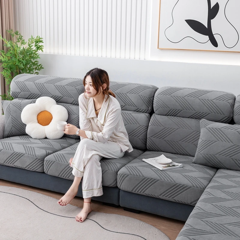 2026 new style sofa seat cover sofa slipcovers thick Jacquard solid soft stretch elastic funiture protector for pets