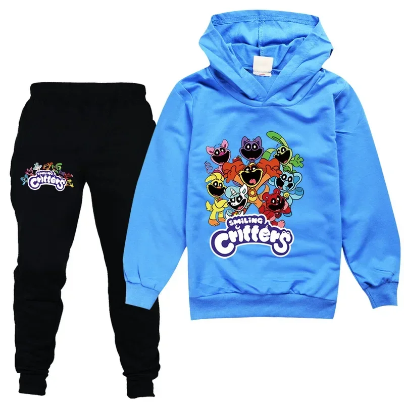 HN8 Kinder Kleidung Sets Jungen Mädchen Cartoon Lächelnde Lebewesen Kostüm Katze Nickerchen Langarm Hoodies und Hosen Kinder Pullover T) 4Dc