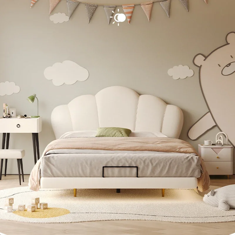 Princesa moderna moldura de cama branca crianças meninas nordic loft crianças cama madeira maciça camas de dormitório quarto conjunto móveis