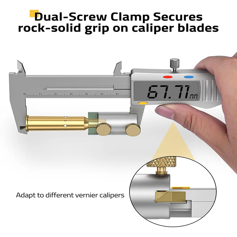 Kit Pembanding Jarak Kepala dan Jarak Duduk CVLIFE, 14 Insert dan 6 Bushing, Alat Pengisian Ulang Amunisi Aluminium dengan Kotak Timah, Pengukur Presisi